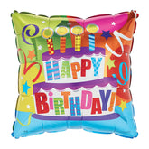 18 Inch Happy Birthday Cake Candles Foil Balloon 70